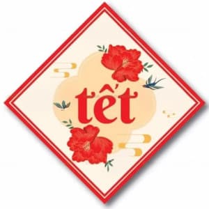 New Year stickers flower 8x8cm 20 pcs/set